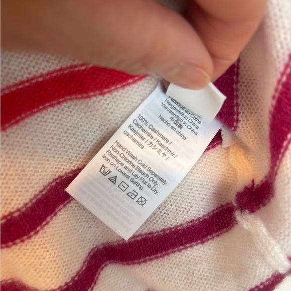 J. Crew Women's Cashmere Striped Sweater - Red, Pink, Green, White Small - Picture 6 of 6